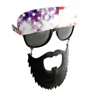 American Trucker Sunglasses with Beard | Sun-Staches