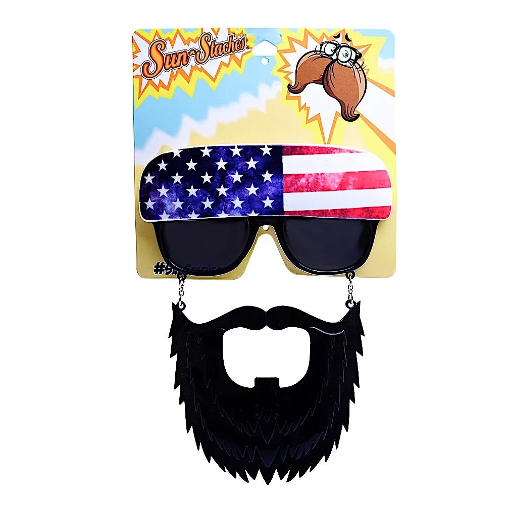 American Trucker Sunglasses with Beard | Sun-Staches