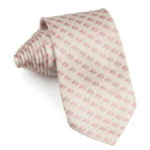 Aquascutum Mens Elegant Woven Silk Neck Tie with Scottie Dog Pattern on Cream Background