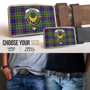 Arnott Tartan Belt Buckles with Family Crest
