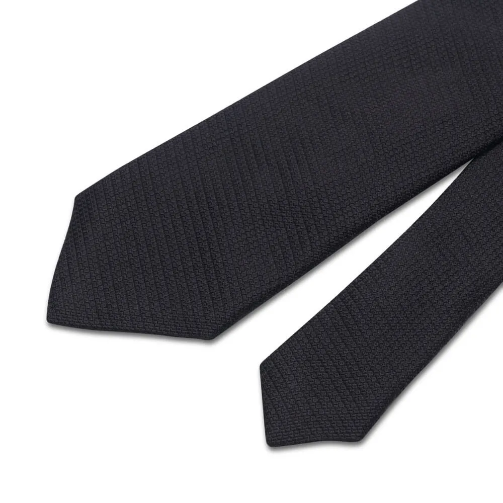 Black Grenadine Silk Tie