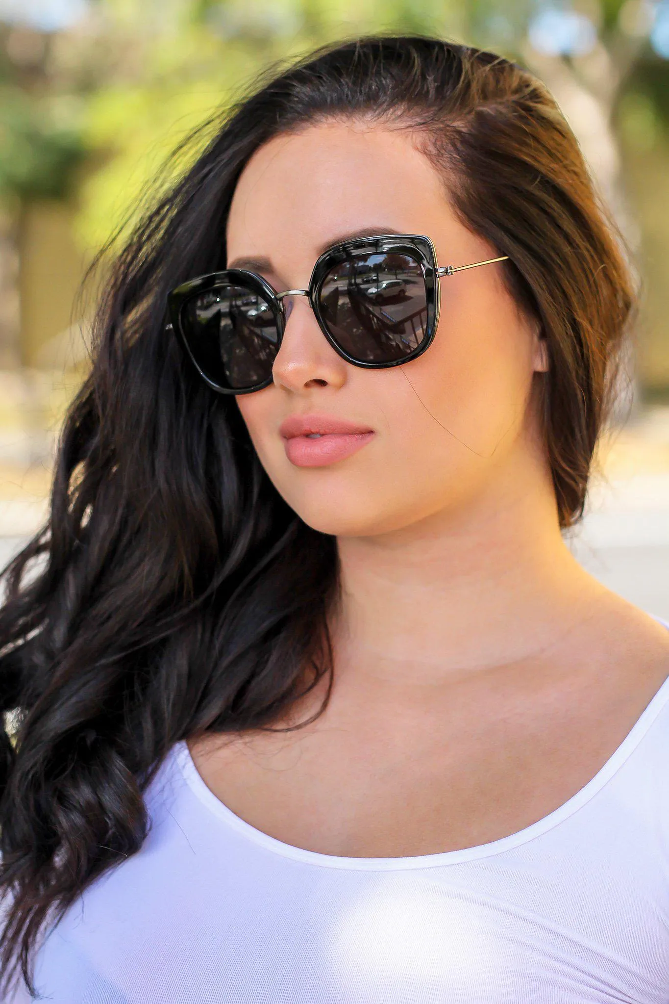 Black Retro Frame Sunglasses