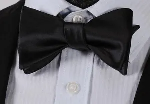 Black Silk Self Tie Bow Tie