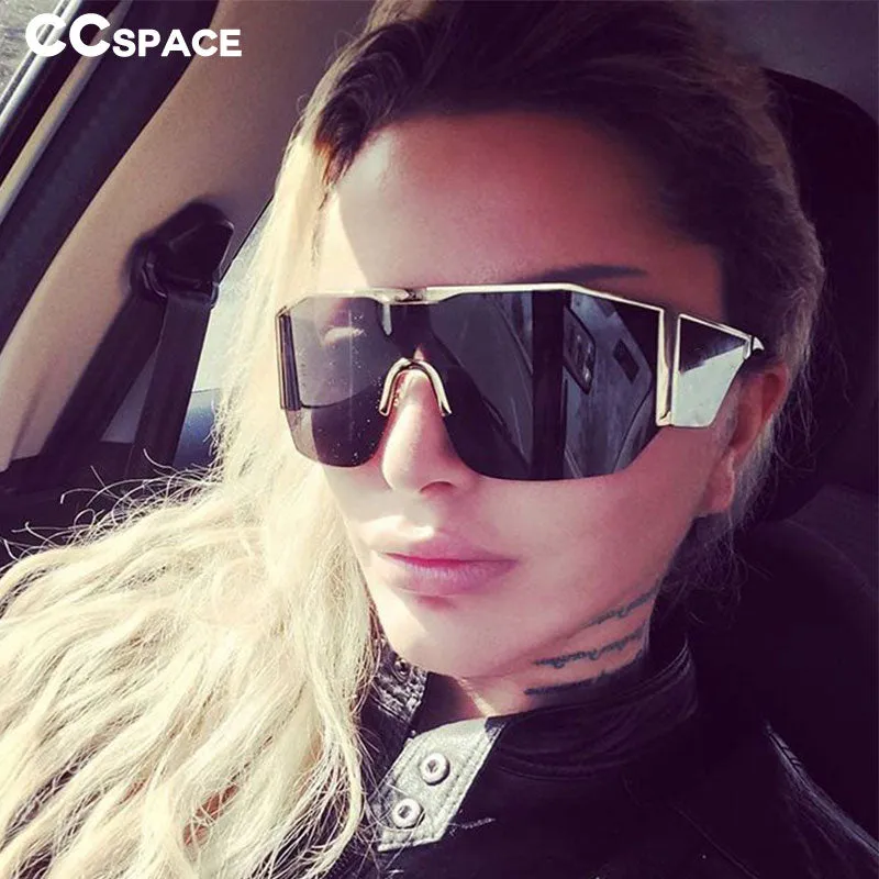 CCspace Women's Full Rim Oversized Square Resin Frame Sunglasses 53016