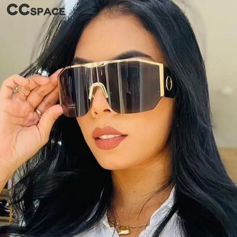 CCspace Women's Full Rim Oversized Square Resin Frame Sunglasses 53016