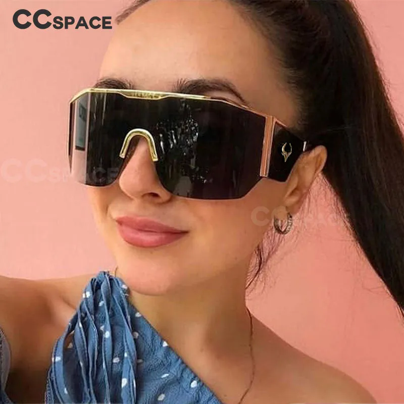 CCspace Women's Full Rim Oversized Square Resin Frame Sunglasses 53016