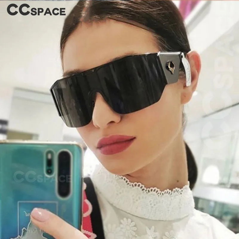 CCspace Women's Full Rim Oversized Square Resin Frame Sunglasses 53016