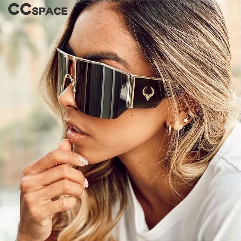 CCspace Women's Full Rim Oversized Square Resin Frame Sunglasses 53016