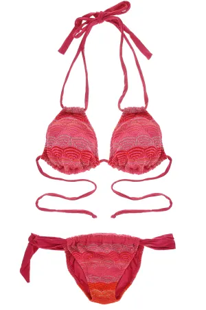 CECILIA PRADO NEIVA Pink Knitted Triangle Bikini