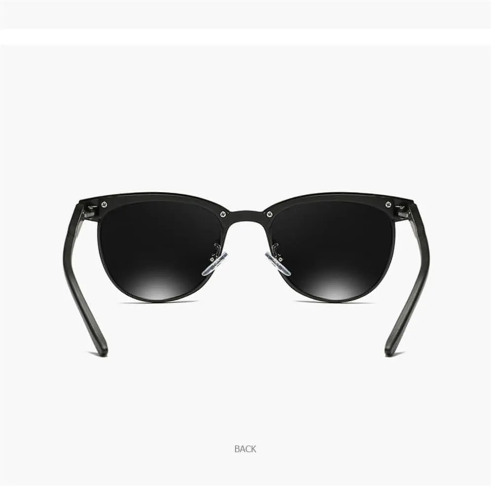 CGZWFERA-Metal Polarized Sunglasses Men Women Small Round Male Sun Glasses Blue Driving Shades