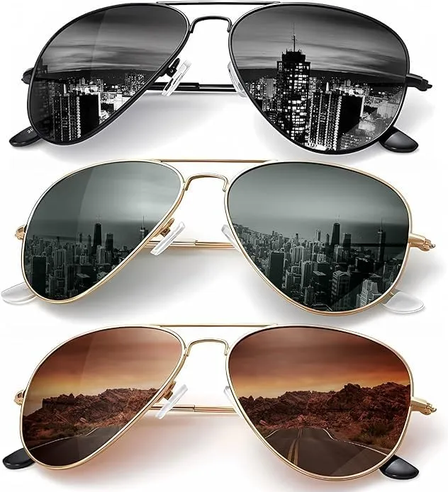 Classic Aviator sunglasses Men's and women's driving sunglasses polarized lenses protect against UV rays