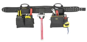 CLC Tool Works Series 5608 Tool Belt, 29 to 46 in Waist, Polyester, Black, 17-Pocket :EA: QUANTITY: 1