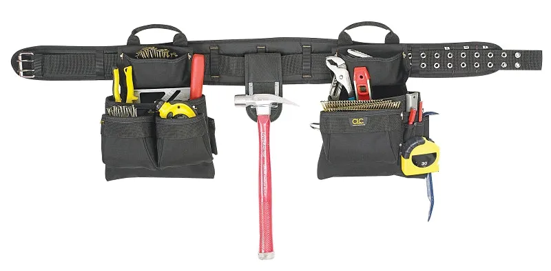 CLC Tool Works Series 5608 Tool Belt, 29 to 46 in Waist, Polyester, Black, 17-Pocket :EA: QUANTITY: 1