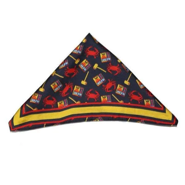 Crab, Mallet & OLD BAY (Royal) / Self-Tie Bowtie   Pocket Square *BUNDLE*