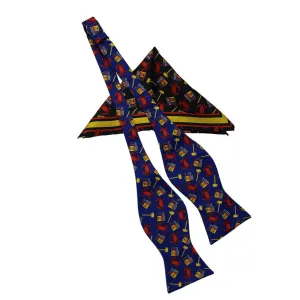 Crab, Mallet & OLD BAY (Royal) / Self-Tie Bowtie   Pocket Square *BUNDLE*