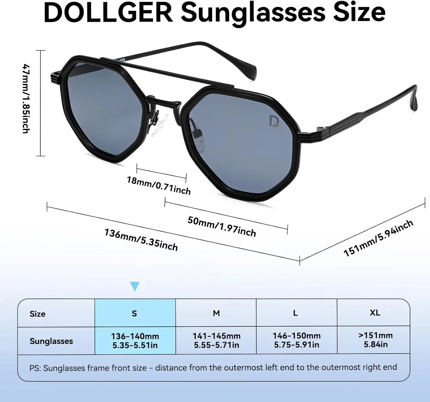 Dollger Aviator Polarized sunglasses men Fashion Trendy Metal Frame Retro Shades