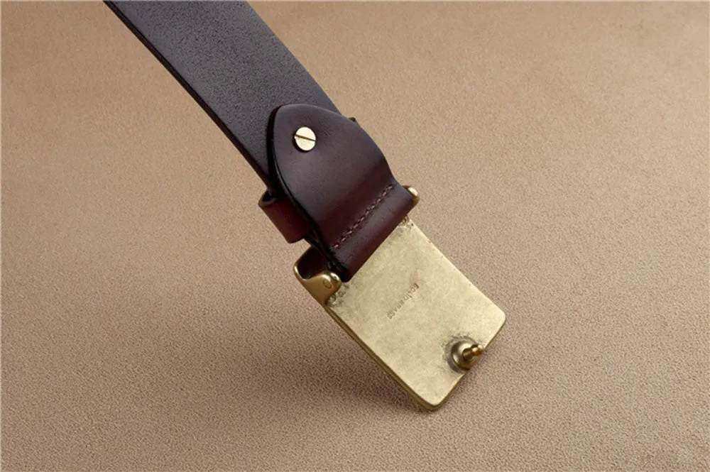 Embossed and Geometric Checkered Style Leather Belt