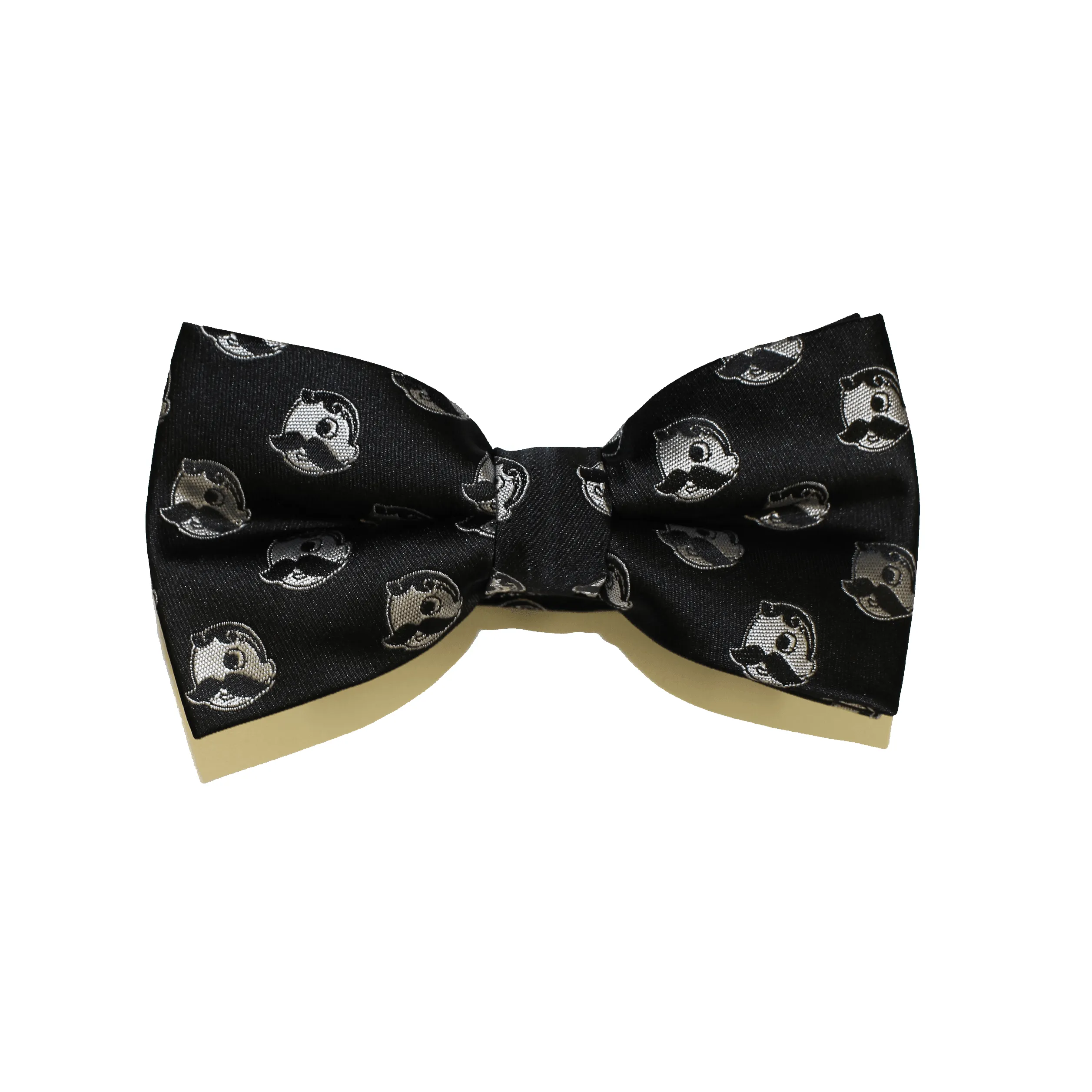 Embroidered Natty Boh Logo Pattern (Black) / Pre-Tied Bowtie