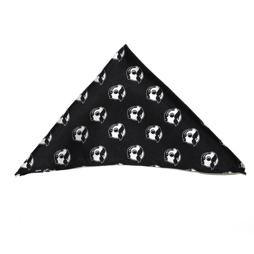 Embroidered Natty Boh Logo Pattern (Black) / Self-Tie Bowtie   Pocket Square *BUNDLE*