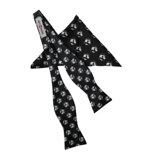 Embroidered Natty Boh Logo Pattern (Black) / Self-Tie Bowtie   Pocket Square *BUNDLE*