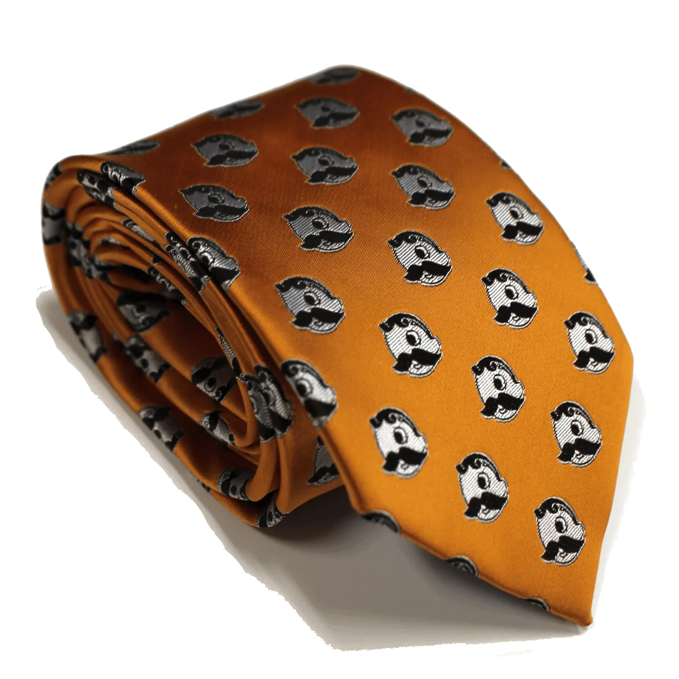 Embroidered Natty Boh Logo Pattern (Orange) / Tie