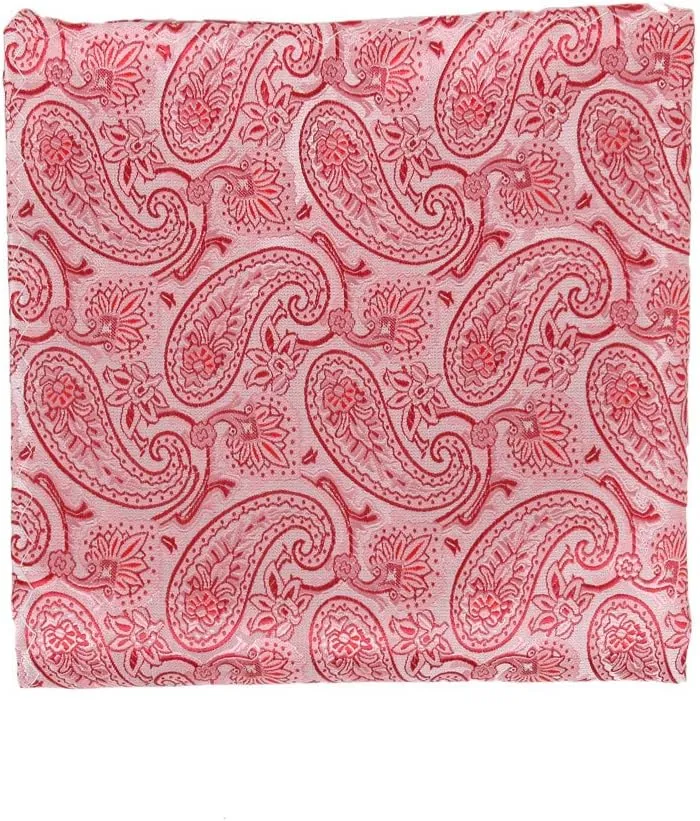 Epoint Pink Yellow Men'S Neckwear Tie Woven Silk Wrinkle-Free Orange Red