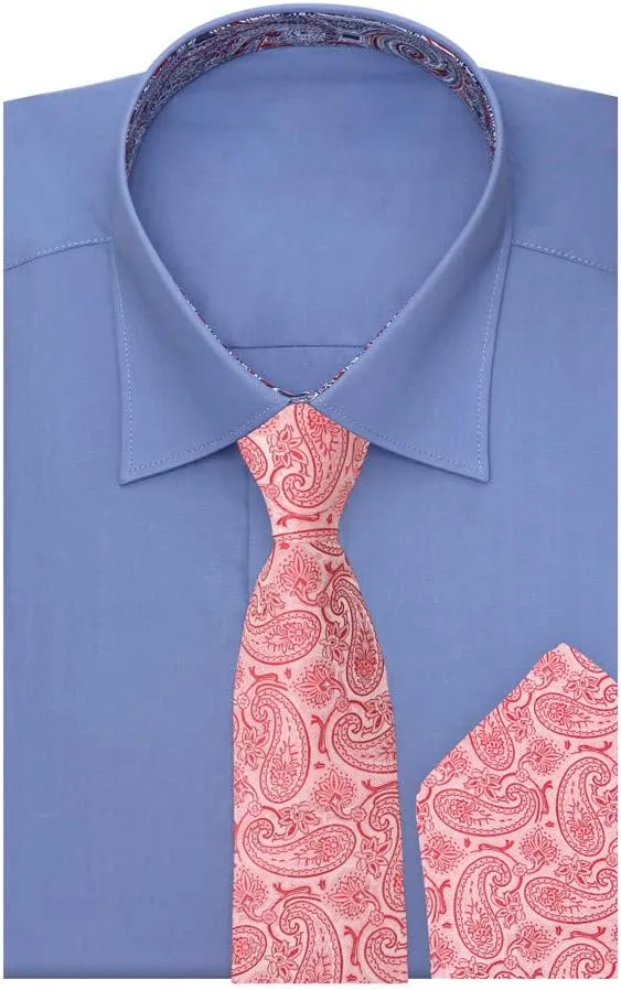 Epoint Pink Yellow Men'S Neckwear Tie Woven Silk Wrinkle-Free Orange Red