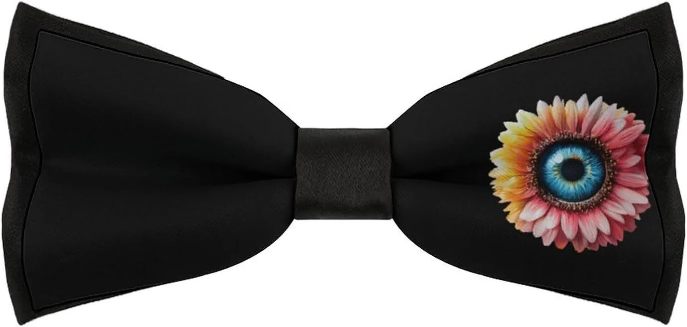 Eye Flower Bow Ties for Men Classic Adjustable Bowtie Clip On Formal Wear for Business Wedding