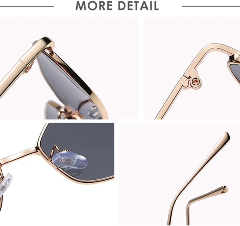 Fashion Retro Sunglasses Women‘s Sun Glasses Lady Small Steampunk Metal Eyeglasses Vintage Gradient UV400
