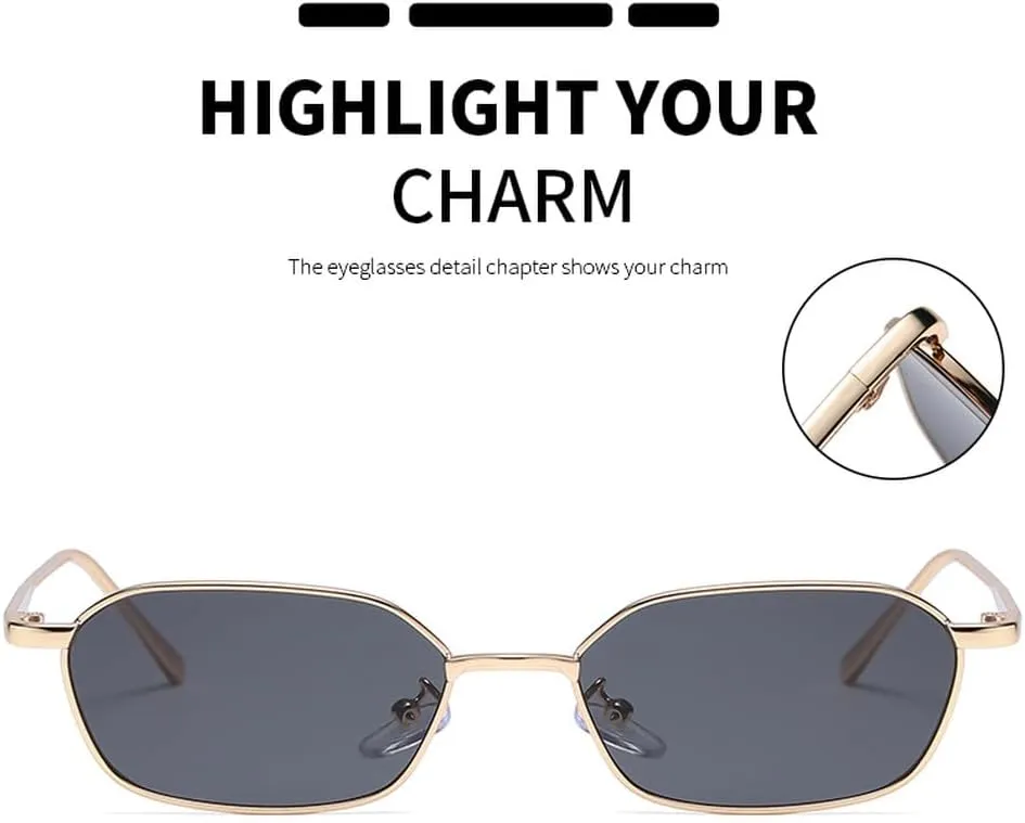 Fashion Retro Sunglasses Women‘s Sun Glasses Lady Small Steampunk Metal Eyeglasses Vintage Gradient UV400
