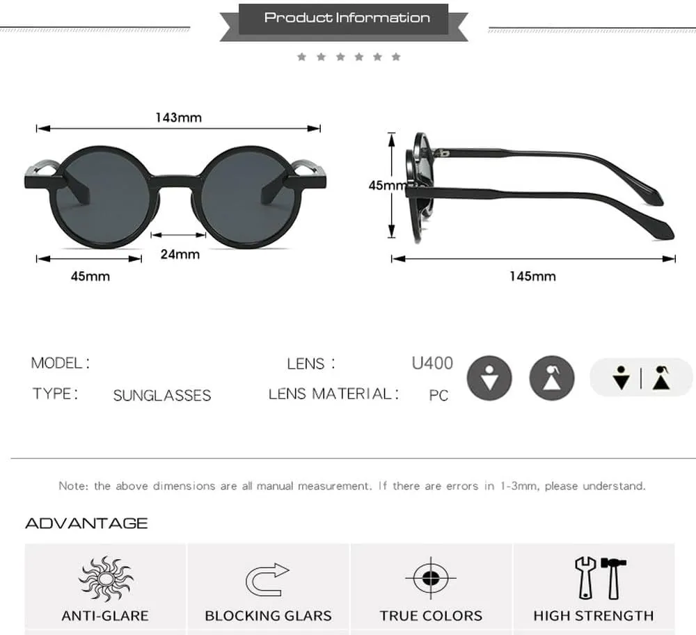 Fashion Round Sunglasses Women Trends Multicolor Sun Glasses Punk UV400 Shades Eyewear Female Eyeglasses