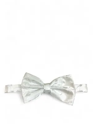 Formal Floral White Bow Tie Set