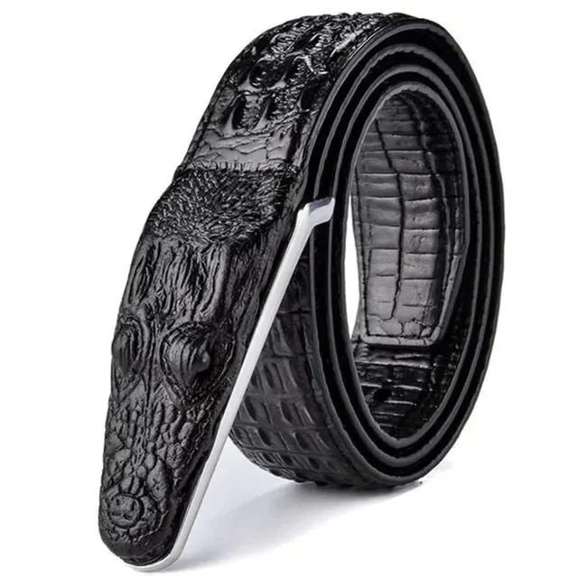 GatorLuxe Exotic Alligator Print Leather Belt
