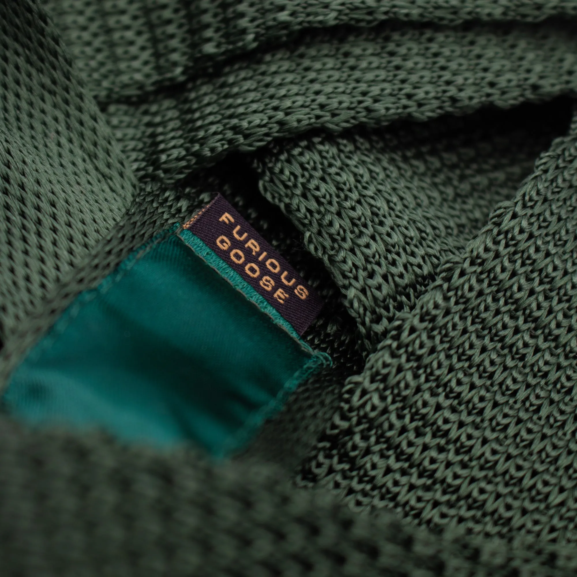 Green Knitted Silk Tie