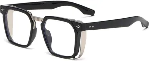 HMRGLMIE-Vintage Steampunk Sunglasses For Men Punk Sunglasses Women Blue Light Blocking Glasses