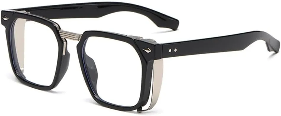 HMRGLMIE-Vintage Steampunk Sunglasses For Men Punk Sunglasses Women Blue Light Blocking Glasses