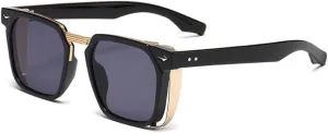 HMRGLMIE-Vintage Steampunk Sunglasses For Men Punk Sunglasses Women Blue Light Blocking Glasses