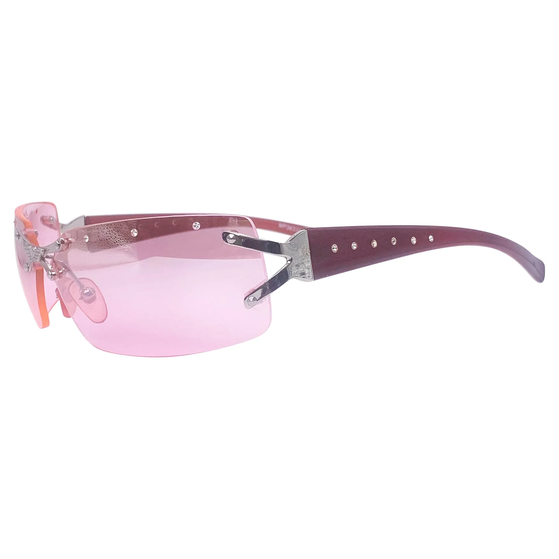 IDGAF Rimless Rhinestone Sunglasses