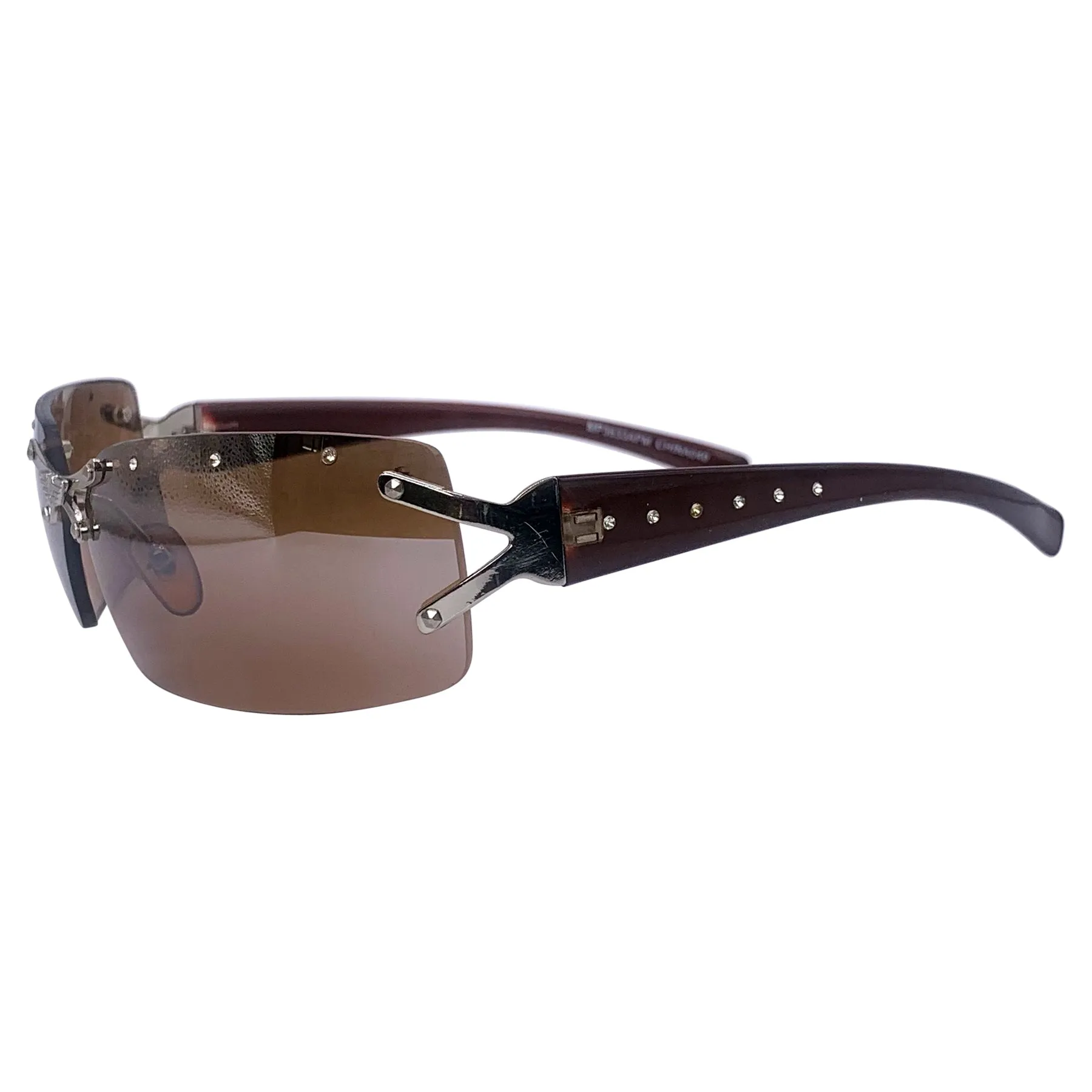 IDGAF Rimless Rhinestone Sunglasses
