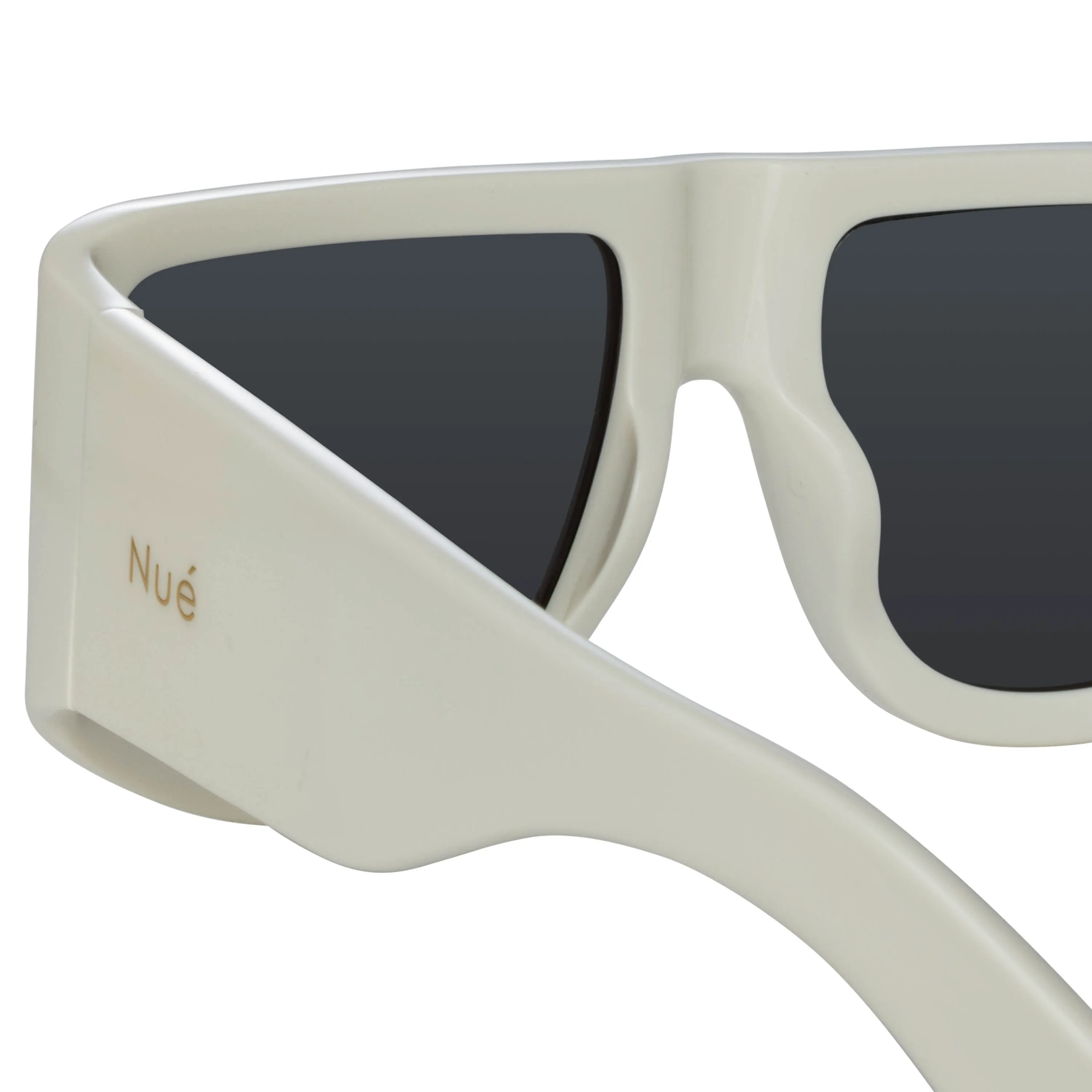 'IT Girl' Oversized Sunglasses in White  | NUE STUDIO x LINDA FARROW