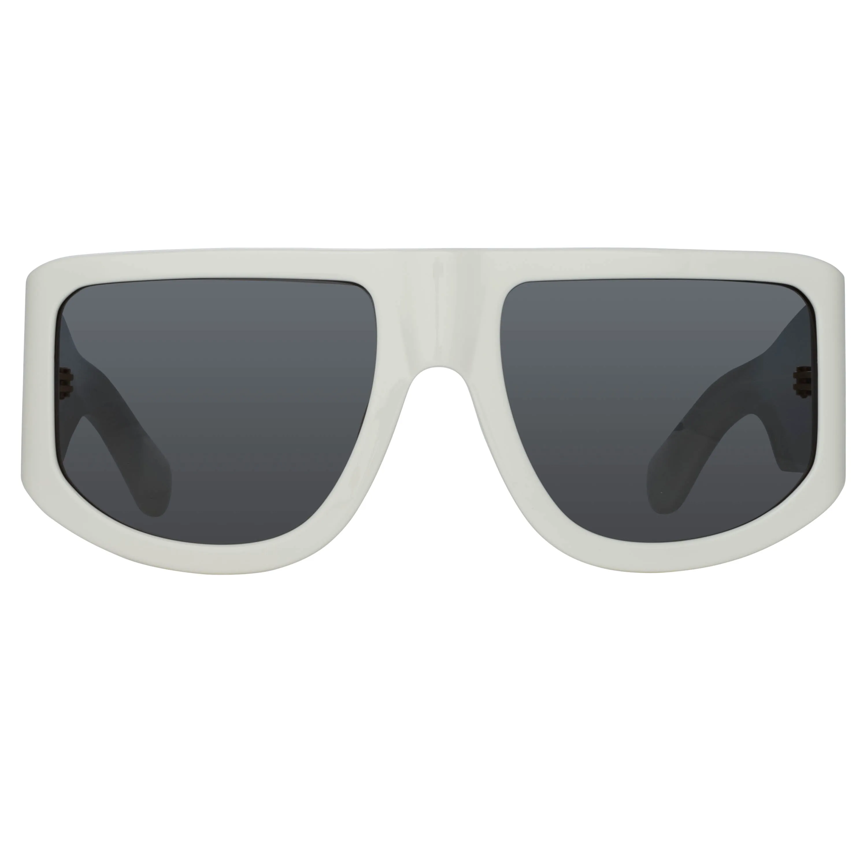 'IT Girl' Oversized Sunglasses in White  | NUE STUDIO x LINDA FARROW