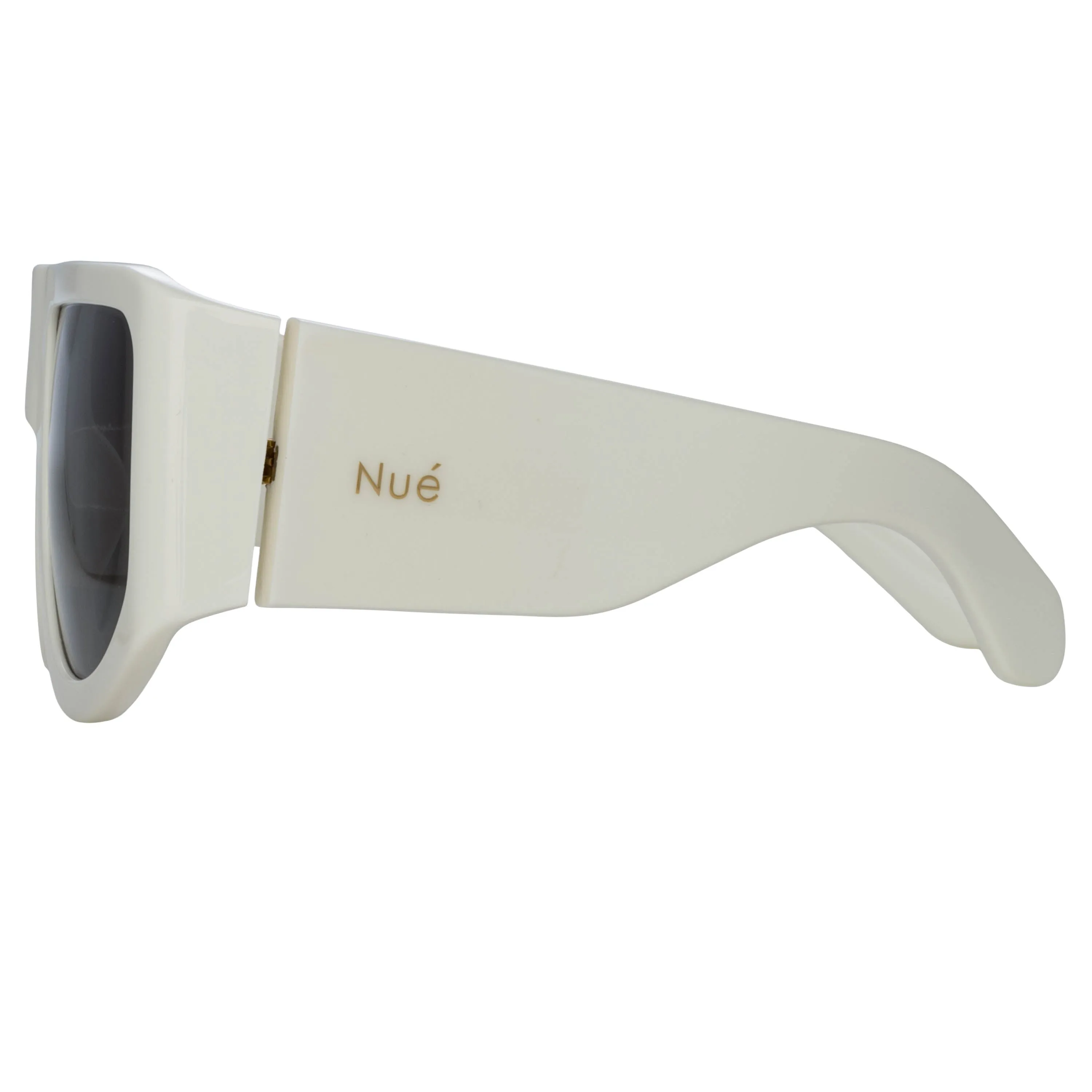 'IT Girl' Oversized Sunglasses in White  | NUE STUDIO x LINDA FARROW