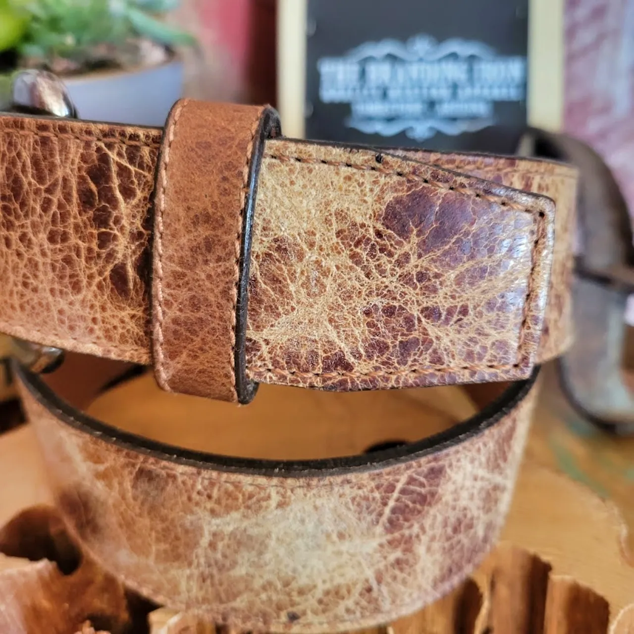 Leather Belt, the "Tailgunner" by Justin C13436