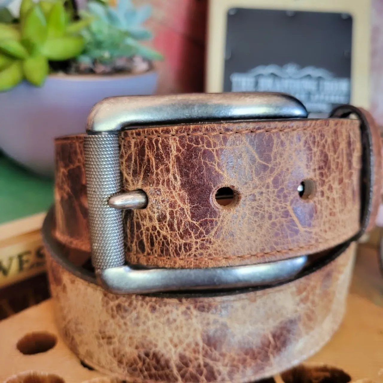 Leather Belt, the "Tailgunner" by Justin C13436