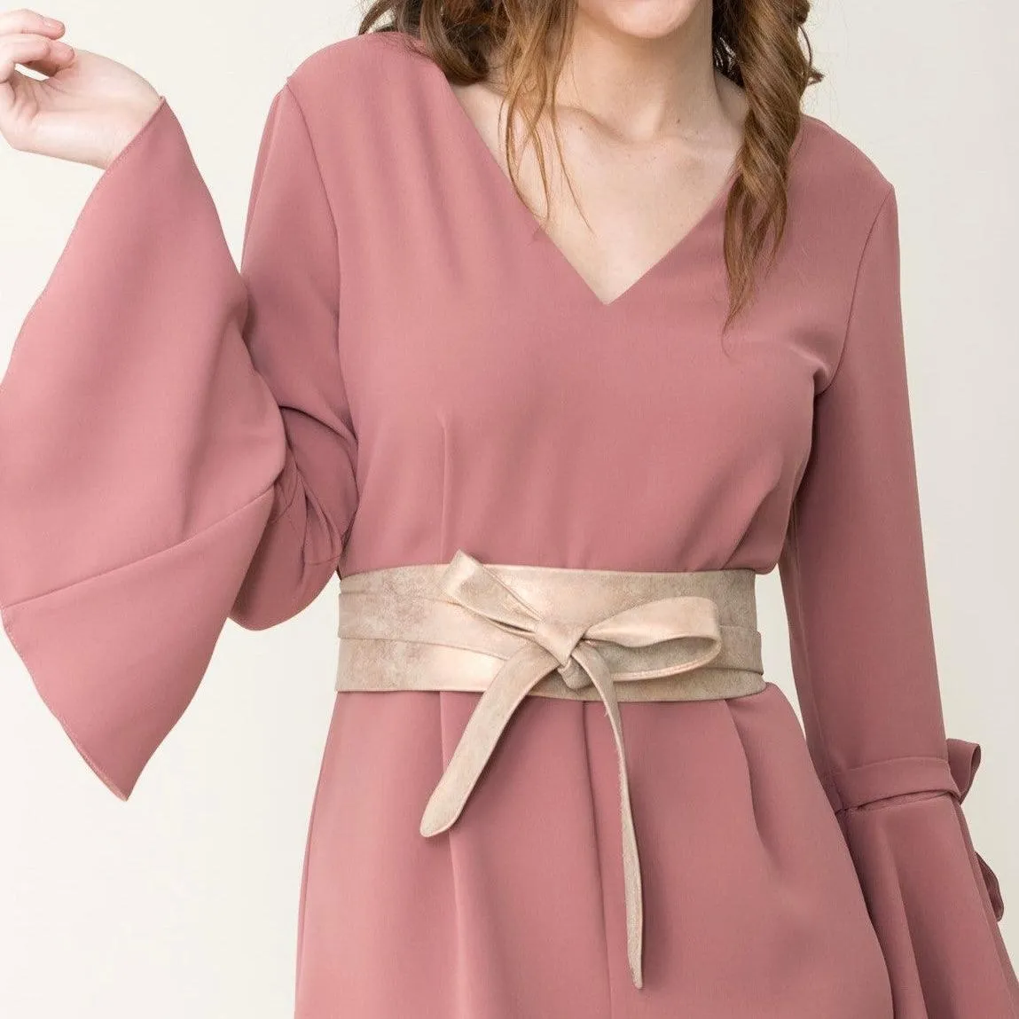 Leather Shimmer Wrap Belts OS