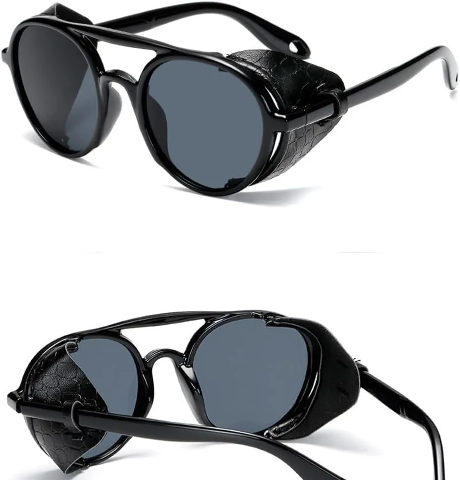 Men Steampunk Sunglasses For Men Punk Round Sunglasses Women Vintage Shades Quality UV400