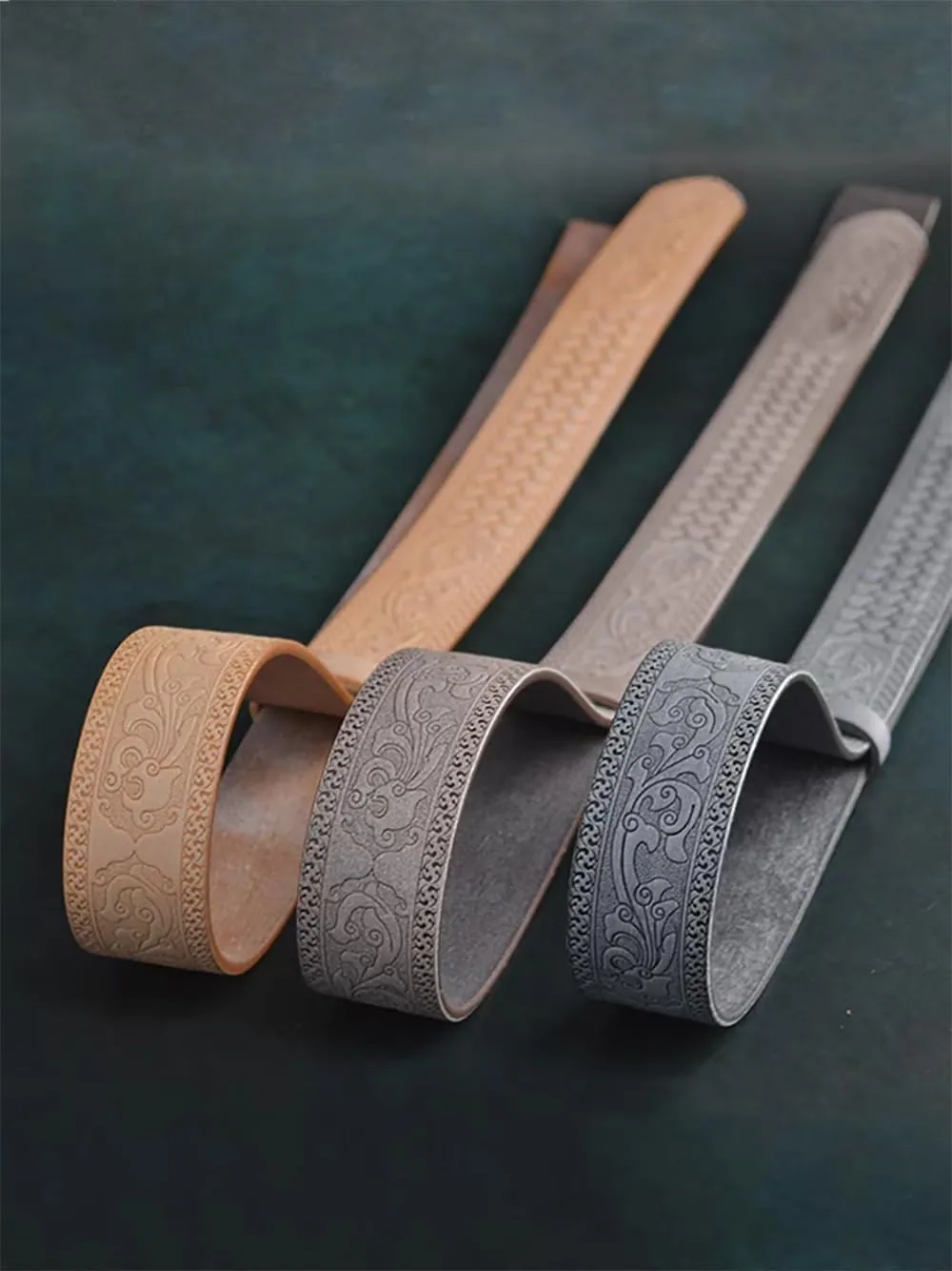 Men's Belts Genuine Leather Men Belt Handmade Carving Mens Belt No Holes Business Men's Belt 1.5 in Width Belt