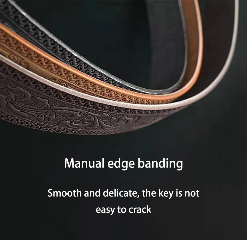 Men's Belts Genuine Leather Men Belt Handmade Carving Mens Belt No Holes Business Men's Belt 1.5 in Width Belt