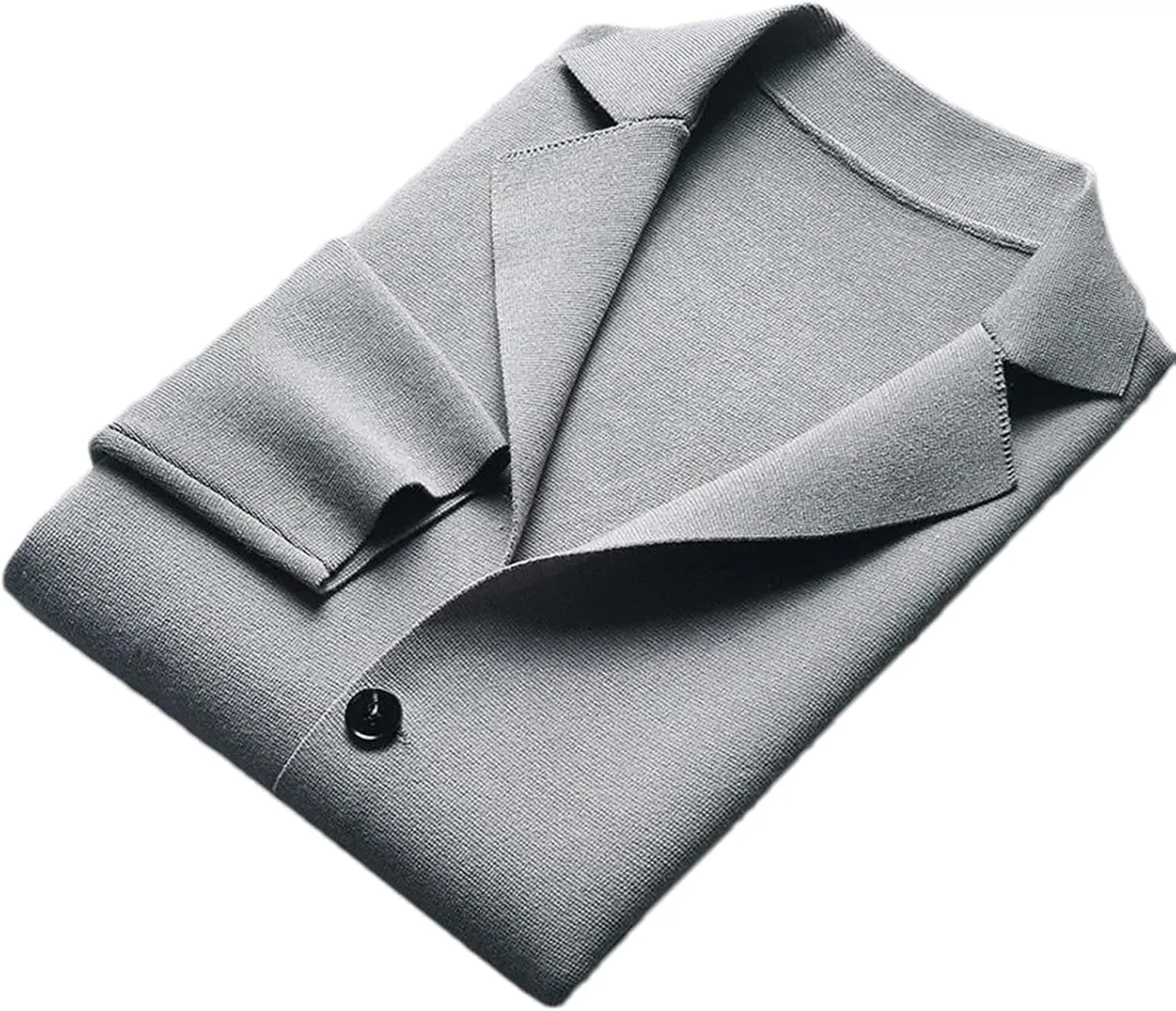 Men's Solid Cardigan Sweater Casual Long Sleeve Lapel Button Down Knit Blazer Jacket