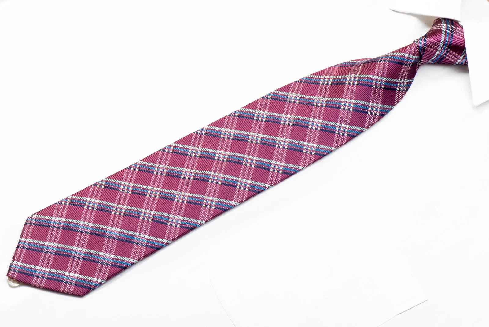 Parkland Rhinestone Necktie Purple Blue Silver Plaids With Sparkles